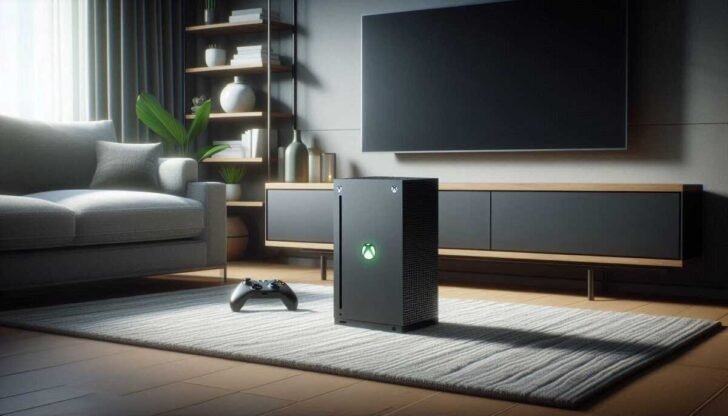Xbox Series x on the floor