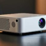 A white color mini projector