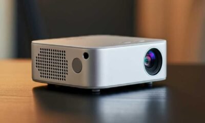 A white color mini projector